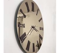 Orologio Da Muro 60 cm Struttura, è uno specchio ORO Ramato SIRIO BIG Diametro 60 cm lancette in metallo numeri colore Bronzo/Corten a rilievo , l'orologio specchio rame