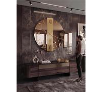 Orologio Da Muro BIG 80 cm VEGA KINTSUGI Struttura, a specchio Bronzo Metallizzato A Specchio Diametro 80 cm decoro in foglia oro, lancette in metallo numeri e specchio di colore Bronzo Metallizzato o