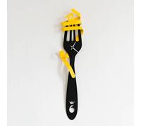 Orologio da Muro che omaggia la cucina italiana con il suo riferimento alla pasta ITALY-iTALY in metallo, 26x70h, colore Nero Goffrato-giallo nero goffrato-giallo