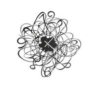 Orologio Doodle in metallo, diam.58, colore Nero Goffrato nero goffrato