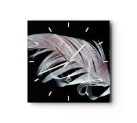 Orologio da Muro in Vetro 40x40 cm Quadrato Altro - 4959 | Penna Colori Delicatezza Moderno Orologio da Parete Decorativo Silenzioso Analogico Decorazione da Parete ARTTOR