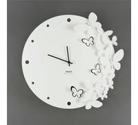 Orologio Da Muro Struttura in metallo con Farfalle IN DANZA Diametro 40 cm lancette Colore nero , colore bianco bianco