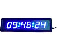 Orologio da Palestra, 1.8 pollici Countdown Timer Orologio ad alta Word sette segmenti GUIDATO blu 6 cifre coperta Palestra Piscina Scuola Aula ore, minuti e secondi di visualizzazione 12H / 24H