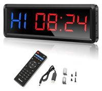 Orologio da Palestra Timer intervallo timer palestra LED da 1,5 pollici, conto alla rovescia orologio parete fitness cronometro for domestica in tempo reale