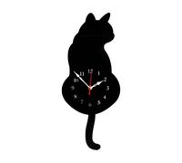 Orologio da Parede Estetico - Orologio a Gatto Divertente con Coda Oscillante,Decorazione d'Arte per Casa Hotel Ristorante Appartamento Cucina Spazi Vivibili