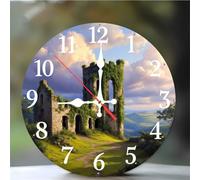 Orologio Da Parete 15cm Architettura delle piante, orologio da parete Moderno Silenzioso e senza ticchettio, Movimento al Quarzo, orologio da muro Circolare per Camera da letto, Soggiorno, Ufficio