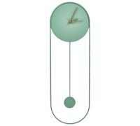 Beliani Orologio da parete 20 x 62 cm Design moderno con pendolo decorativo senza numeri Acciaio verde chiaro