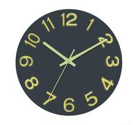 Orologio da parete, 30,5 cm, silenzioso, senza ticchettio, si illumina al buio, alimentato a batteria, decorazione moderna in legno per casa, camera da letto, ufficio, soggiorno, cucina (A)