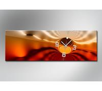 Orologio da parete, 30 cm x 90 cm orologio elegante per il soggiorno, design nobile raffinato effetto ottico, tonalità arancio miele marrone rossiccio, Dixtime Design Orologio da parete, 4287-0009