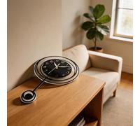 Orologio da parete, 30 x 45 cm, semplice, elegante, digitale, con pendolo, orologio silenzioso galleggiante per soggiorno senza batterie