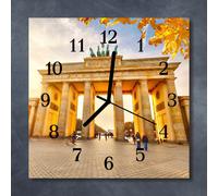 Orologio Da Parete 30x30 cm Vetro Temperato Decorazione Berlino giallo