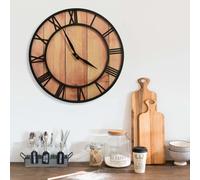 vidaXL Orologio da Parete 39 cm Marrone e Nero in MDF e Ferro