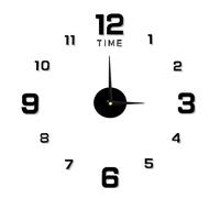 Orologio da Parete 3D Adesivo Grande Moderno Nero Muro Silenzioso Decorazione