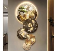 Orologio Da Parete 3D Con Decorazione Artistica E Luce LED, Motivo Nove Pesci, Con Porta USB E Telecomando, Orologio Da Parete Decorativo Per Soggiorno, Ingresso E Ufficio(A,55 * 120cm)