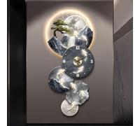 Orologio Da Parete 3D Con Decorazione Artistica E Luce LED, Motivo Nove Pesci, Con Porta USB E Telecomando, Orologio Da Parete Decorativo Per Soggiorno, Ingresso E Ufficio(B,45 * 100cm)