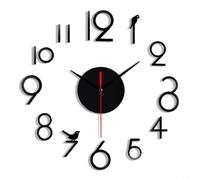 Orologio da parete 3D senza cornice, facile da installare, funzionamento silenzioso e posizionamento personalizzato a forma di numero, per decorazioni residenziali (nero)