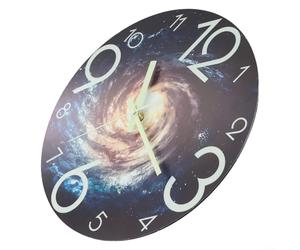 Orologio da parete a basso rumore con numeri e lancette che emettono luce che si attivano al buio dopo la ricarica della luce solare