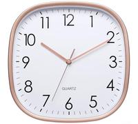 Orologio da parete a batteria, quadrato, 30,5 cm, con ampio display e movimento al quarzo, progettato per appendere alla parete e precisione del tempo (nero (oro rosa)