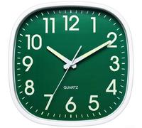 Orologio da parete a batteria, quadrato, 30,5 cm, con ampio display e movimento al quarzo, progettato per essere appeso alla parete e precisione del tempo (nero (verde (nigntlight))