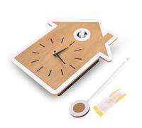 Orologio da parete a cucù Orologi a pendolo creativi moderni Semplice orologio da appendere in legno con voci di uccelli naturali o chiamata a cucù Decorazione domestica per soggiorno(01)