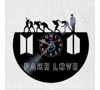 Orologio da parete a disco in vinile silhouette musica K-POP decorazione bts ...