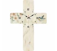 Orologio da Parete a Forma di Croce Movimento Silenzioso per Ufficio, Cristiani