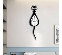Orologio da parete a forma di gatto, arte, moda, portatile, muto, per bar,