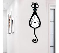 Orologio da parete a forma di gatto, arte, moda, portatile, muto, per bar,