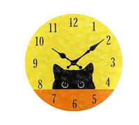 Orologio da parete a forma di gatto, design vintage creativo, silenzioso, senza ticchettio, 30,5 cm, stile country europeo retrò, decorativo per soggiorno, cucina, ufficio