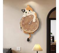 Orologio da parete a forma di gatto, elegante orologio decorativo per la