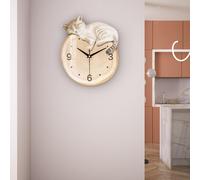 Orologio da parete a forma di gatto, silenzioso, moderno, elegante, decorativo,