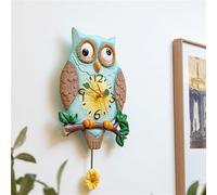 Orologio da Parete a Forma di Gufo con Pendolo, Decorazione da Parete a Pendolo Gufo Tradizionale, Orologio da Appendere con Visualizzazione del Tempo for la Camera dei Bambini di casa, Arredamento de