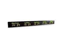 Orologio da Parete a LED, 5 città Time Clock Montaggio a parete Telecomando ad alta luminosità Led Digital Zone Gancio di montaggio gratuito Grande orologio