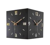 Orologio da parete a LED Dubbelzijdige - hoekklok incontra l'attenzione, vierkante decoratieve lichtgevende wandklokkenbatterij beheerd stil voor slaapkamer decorazione cucina ufficio
