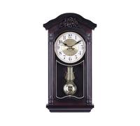 Orologio da parete a pendolo tradizionale con rintocchi, con pendolo a batteria, funzionamento silenzioso, orologio da camino con intaglio tridimensionale for soggiorno, cucina, ufficio, mensola, deco