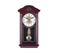 Orologio da parete a pendolo tradizionale con rintocchi, con pendolo a batteria, funzionamento silenzioso, orologio da camino con intaglio tridimensionale for soggiorno, cucina, ufficio, mensola, deco