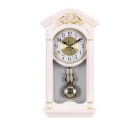 Orologio da parete a pendolo tradizionale con rintocchi, con pendolo a batteria, funzionamento silenzioso, orologio da camino con intaglio tridimensionale for soggiorno, cucina, ufficio, mensola, deco