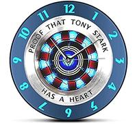 Orologio da parete a prova che Tony Stark ha un reattore ad arco a cuore Orologio da parete Supereroe moderno Orologio da parete appeso Orologio da film Home Decor Wall Art
