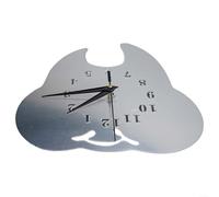 Orologio da parete a specchio con denti in acrilico per elevare lo spazio Caratteristiche silenzioso movimento a scansione al quarzo (argento)