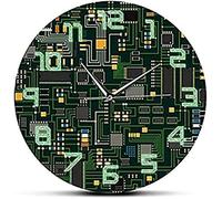 Orologio da parete acrilico Orologio da parete Computer elettronico Chip Circuito Circuito Orologio da parete Ingegnere Regalo Ufficio Decor Pc Circuito stampato Arte Wall Watch-12 I