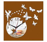 Orologio da Parete Adesivi murali per camere per Bambini Autoadesive Autoadesivi acrilici Adesivi Orologio da Camera da Letto Moderna Camera da Letto Adesivo Orologio Parete (Color : Sliver, Size :