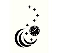 Orologio da parete adesivo 3D sticker componibile moderno con rombi nero