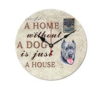Orologio da parete al quarzo con frase "A Home Without A Dog Is Just A House", con frase in lingua inglese "A Home Without A Dog Is Just A House", decorazione per la casa della cucina e della camera