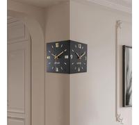 Orologio da parete angolare a doppia faccia con luce per sala da pranzo