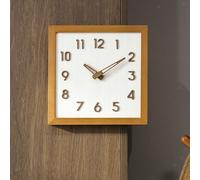 Orologio da parete angolare bifacciale in legno massello senza foratura per