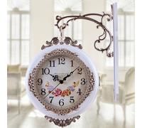Orologio da parete bifacciale a batteria, senza ticchettio, silenzioso,