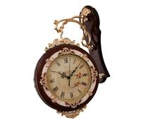 Orologio da parete bifacciale, silenzioso, decorativo, in stile fattoria,