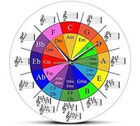 Orologio da parete Cerchio delle quinte Teoria musicale Cheat Sheet Orologio da parete colorato La ruota dell'armonia Teoria musicale Equazioni Musicisti Orologio artistico