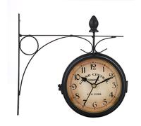 Orologio da parete chic in ferro battuto per giardini presenta un design unico a