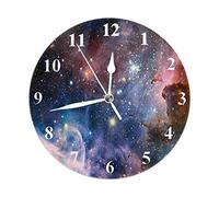 Orologio da parete Cielo stellato Tema della galassia Serie di stelle Spazio esterno Universo Arte magica Nuvole Astronomia Orologio da parete rotondo Decorazioni per la casa Orologio da parete per il